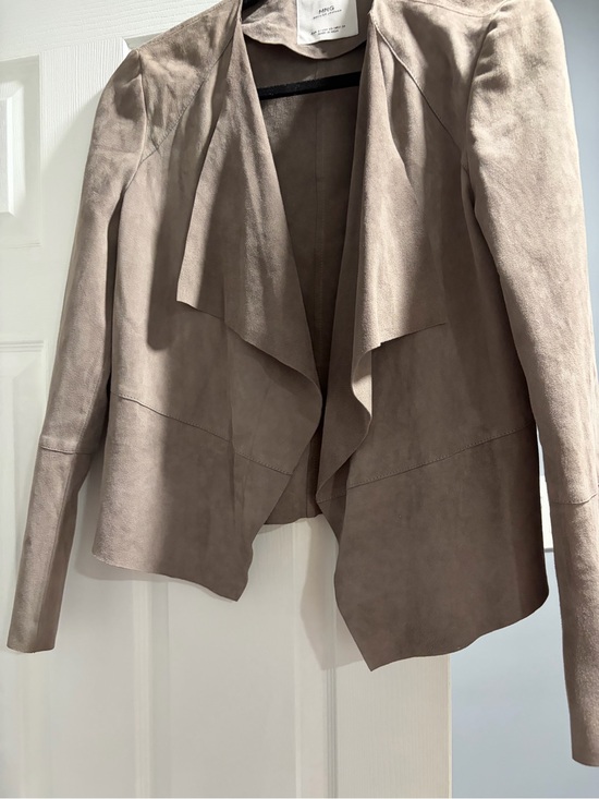 Mango Jackets & Blazers - Mango Taupe Draped Open-Front Blazer